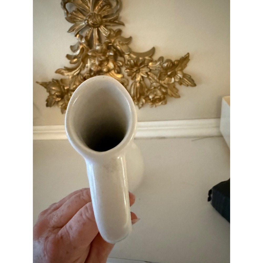 Keramikos Athens Greece White Ceramic Pitcher Vase Mid Century Modern 122 12.5" - Picture 5 of 8